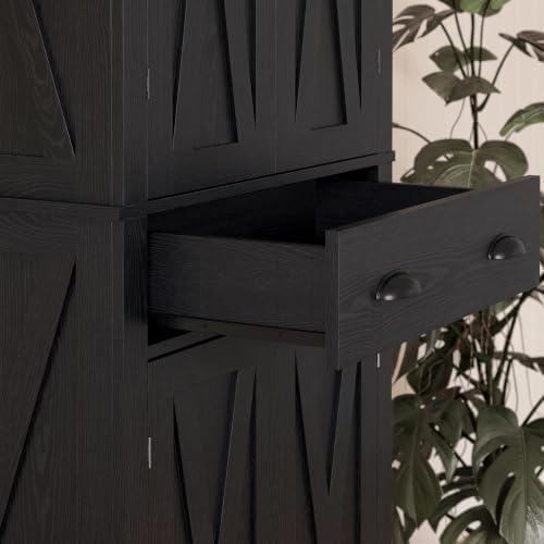 IRONCK Kitchen Pantry Storage Cabinet 72.6" H x 24" W, Black