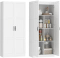 HOMCOM 71" Tall Kitchen Pantry Cabinet with 4 Adjustable Shelves White