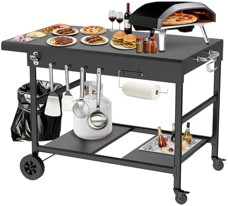 Outdoor Pizza Oven Table with Topping Station