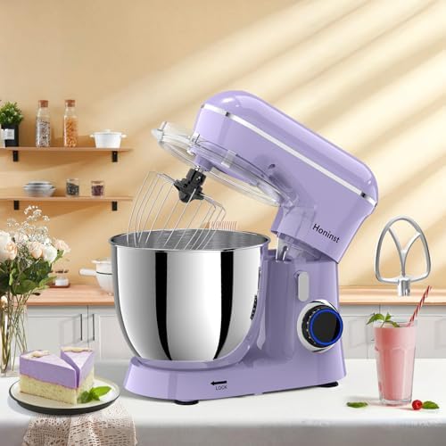 Honinst Stand Mixer, 6.5QT 10-Speed Tilt-Head 3-IN-1 Electric Food Mixer