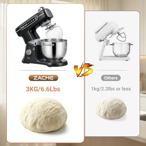 ZACME 8.5QT Commercial Stand Mixer 1000W with Aluminum Die Casting Meets the Standard of NSF/ANSI 8-2023, 11 Speeds Electric Stand Mixer, Tilt-Head Dough Mixer with Bowl, Dough Hook, Whisk and Beater