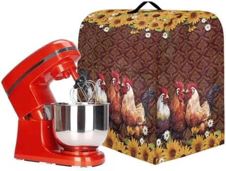 3D Rooster and Sunflower Stand Mixer Cover Waterproof Mixer Dust Cover Fits All Tilt Head & Bowl Lift Models Kitchen Aid Mixer Covers Protector