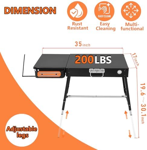 Outdoor Portable Grill Table, Blackstone Griddle Stand, Folding BBQ Table