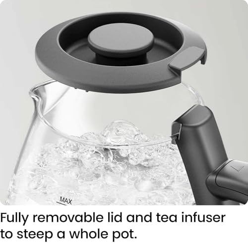 Chefman Electric Kettle with Tea Infuser, Compact 1L (4 Cups), 1500W, Removable Lid for Easy Cleaning, Boil-Dry Protection, Stainless Steel Filter, BPA Free, Auto Shut Off, Small Electric Tea Kettle - Image 5