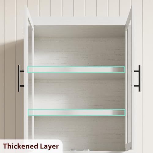 Tall Kitchen Pantry Cabinet, Farmhouse Kitchen Pantry Storage Cabinet Wood, 70.45" Large Cupboard with 4 Doors & Adjustable Shelves for Kitchen Storage, Dining, Office, Rustic White