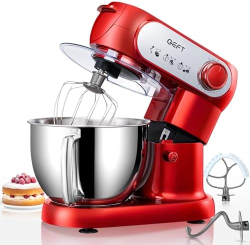 Stand Mixer, 6QT Mixers Kitchen Electric Stand Mixer, Dough Mixer Red
