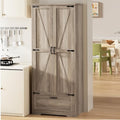 Shintenchi 65" Kitchen Pantry Cabinet, Farmhouse Storage, Ash Gray