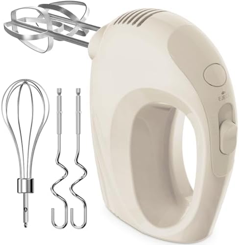 Handmixer Electric Handheld - 7 Speed Portable Kitchen Mixer Electric with 5 Stainless Steel Accessories Whisk, Food Beater for Whipping Mixing Cookies Cakes Home (CX6613-BE)