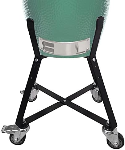 MinMax Big Green Egg Nest, Grill Stand for Big Green Egg Accessories, Rolling Nest with Heavy Duty Locking Caster Wheels Powder Coated Steel for BGE Smoker Kamado Joe Accessories