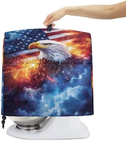 American Flag Eagle Mixer Cover Compatible with 4-8 Qt Kitchen Aid Mixer Covers Anti-Stain Kitchen Appliance Dust Cover with Handle Pockets
