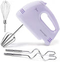 Handmixer Electric Handheld - 7 Speed Portable Kitchen Mixer Electric with 5 Stainless Steel Accessories Whisk, Food Beater for Whipping Mixing Cookies Cakes Eggs, Pueple