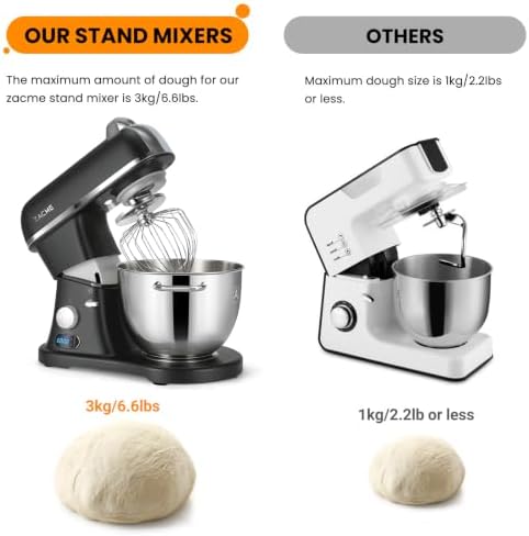 8.4QT Commercial Stand Mixer 800W with Aluminum Die Casting Meets the Standard of NSF/ANSI 8-2023, Mixers Kitchen Electric Stand Mixer with Stainless Steel 8L Bowl, Dough Hook, Whisk and Beater, Black