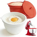 Silicone Bowl Liners with Lids for KitchenAid 5 Qt Tilt Mixing Bowl Inserts, Kitchen Mixer Accessories for Baking & Cooking, Dishwasher Safe, Heat & Cold Resistant（Red & White）