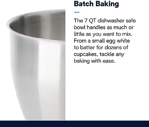 Kenwood Chef Titanium Kitchen Machine, Stainless Steel - 7 qt - Kitchen Mixer - 800W Motor & Electronic Variable Speed Control - Includes Dishwasher-Safe Work Bowl & Three Mixing Tools
