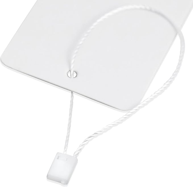Juvale 500-Pack Hang Tags with String & Fasteners - 2 x 3.5 in White Cardstock - Blank Writable Tags for Clothing & Merchandise - for Retail Labeling & Gift Bags