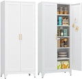 UNICOLY 75" Metal Storage Cabinet, Kitchen Pantry Storage Cabinet with Door