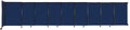 Wall-Mounted Sliding StraightWall Room Divider | Adjustable Widths | Locking Wheels | Room Separator | Up to 19'9" Wide x 4' Tall Navy Blue Fabric Panels