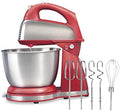 Hamilton Beach Classic Stand and Hand Mixer, 4 Quarts, 6 Speeds with QuickBurst, Bowl Rest, 290 Watts Peak Power, Red (64654)