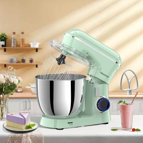 Honinst Stand Mixer, 6.5QT 10-Speed Tilt-Head 3-IN-1 Electric Food Mixer
