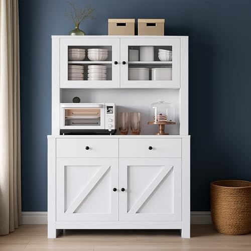 IDEALHOUSE 63" Kitchen Pantry Cabinet with Drawers, Storage, White