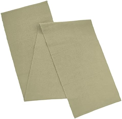 AVKA Studio 100% Cotton Ribbed Table Runner - Pack of 1-13 x 72 Inches - Beige - Dining Or Kitchen Table Runner Thick Construction for Everyday Use, Picnics, Outdoor Table, Weddings, etc