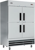 Pemberly Row 54" Commercial Stainless Steel Half Door Reach-in Freezer in Silver