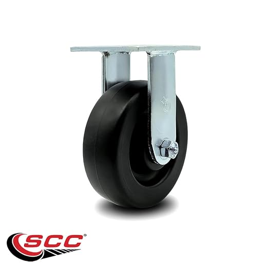Service Caster Brand Replacement Caster for Uline Caster H-3322R - Rigid Top Plate Caster with 6 Inch Polyolefin Wheel - Heavy Duty Replacement Caster - Fits Platform, U-Boat and Panel Trucks H-2667