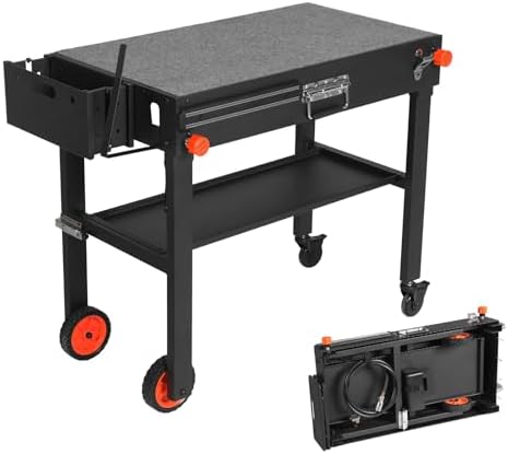 Portable Outdoor Grill Table, Blackstone Grill Stand, Folding BBQ Cart