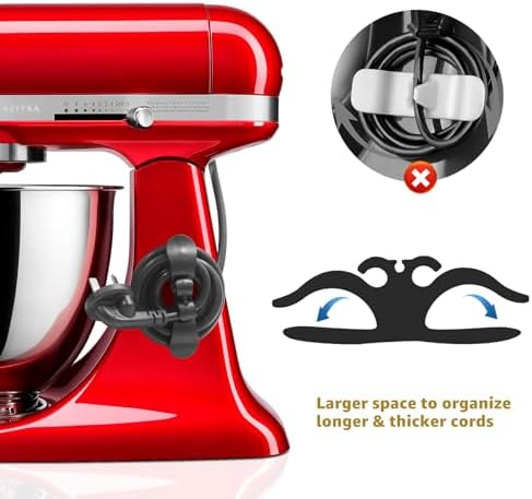 Sliding Mat for Kitchen aid 4.5-5 Qt Stand Mixer with 1Pc Cord Organizer and 3Pcs Attachment Holder for Kitchen Appliance Slider Counter, Moving Tray (Pine Wood, Black)
