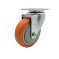 Service Caster Brand Replacement Caster for Uline Caster H-7448S - Stainless Steel Swivel Top Plate Caster with 4 Inch Orange Polyurethane Wheel - Fits Carts and Platform Trucks H-3352