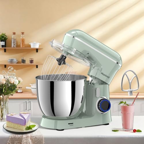 Honinst Stand Mixer, 6.5QT 10-Speed Tilt-Head 3-IN-1 Electric Food Mixer