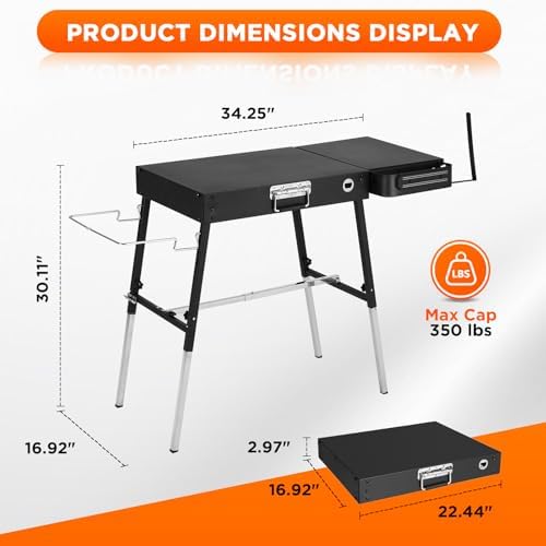 Outdoor Folding Grill Table, Adjustable Blackstone Griddle Stand