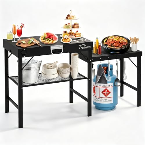 Outdoor Grill Cart,Outdoor Garden Patio BBQ Kitchen Food Prep Table Cart