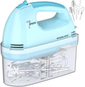BAIGELONG Hand Mixer. 7-Speed Adjustable Kitchen Electric Mixer. With 5 Stainless Steel Attachments: 2 Hooks, 2 Beaters, 1 Whisk. Comes 1 Storage Box. Perfect for Bakers and New Starters, Blue
