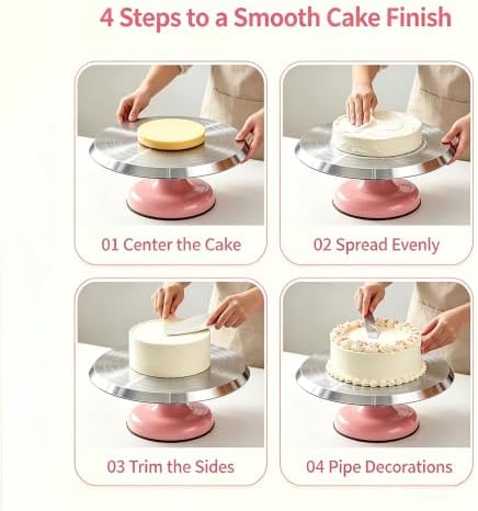 Showvigor 300W Electric Hand Mixer with 12'' Cake Turnable Stand Set