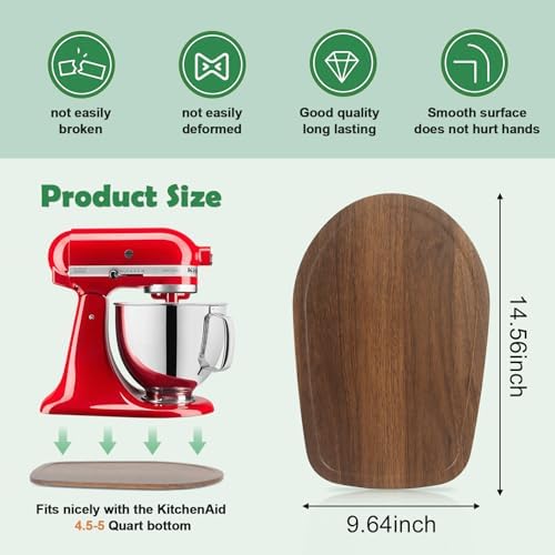 Compatible with Kitchen aid 4.5-5 Qt Bamboo Mixer Slider - Appliance Slider for Tilt Head Kitchen aid Stand Mixer Artisan, Countertop Storage Mover Sliding Tray Accessories Attachments-walnut grain