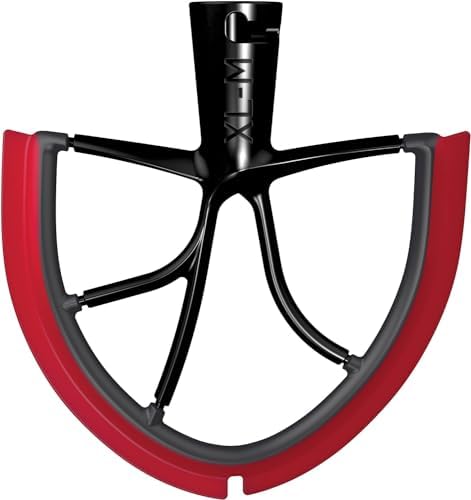 New Metro Design XL-MAX Large Metal Beater Blade, works with KitchenAid 5+, 6, 7, 8-Quart Stand Mixers, Red