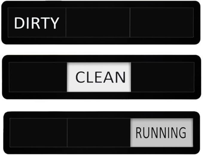 Kichwit Dishwasher Magnet Clean Dirty Dishwasher Running Sign, Works on All Dishwashers, 3 Options (Black, Gray)