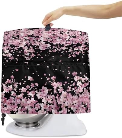 Generic Cherry Blossom Stand Mixer Cover - Universal Size, Waterproof, Polyester, Pink