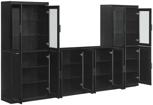Crosley Furniture Essen 3-Piece Glass Door Pantry & Sideboard Set
