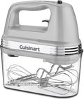 Cuisinart Power Advantage Plus 9-Speed Hand Mixer, 220W-Motor Hand Blender Electric Mixer with 9 Speed Settings, XL Dishwasher-Safe Beaters, 3 Low Mixing Speeds, Storage Case, Cool Grey