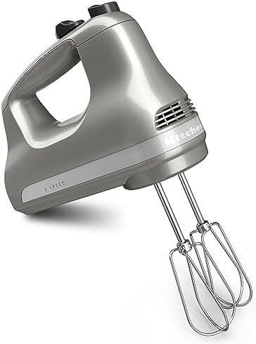 KitchenAid 5 Cup Food Chopper - KFC0516, Contour Silver & 5-Speed Ultra Power Hand Mixer - KHM512, Contour Silver