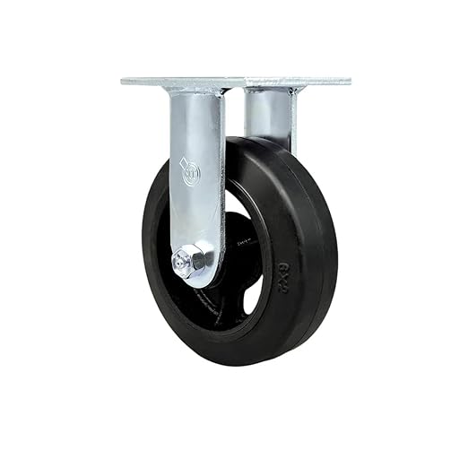 Service Caster Brand Replacement Caster for Uline Caster H-3326R - Rigid Top Plate Caster with 6 Inch Rubber on Metal Wheel -Heavy Duty Replacement Caster-Fits Platform, U-Boat and Panel Trucks H-1191