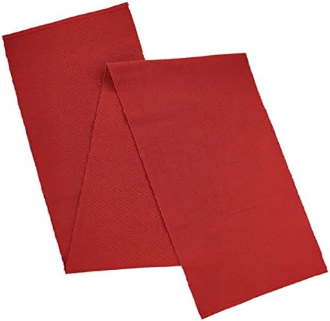 AVKA Studio 100% Cotton Ribbed Table Runner - Pack of 1-13 x 72 Inches - Red - Dining Or Kitchen Table Runner Thick Construction for Everyday Use, Picnics, Outdoor Table, Parties, Weddings, etc