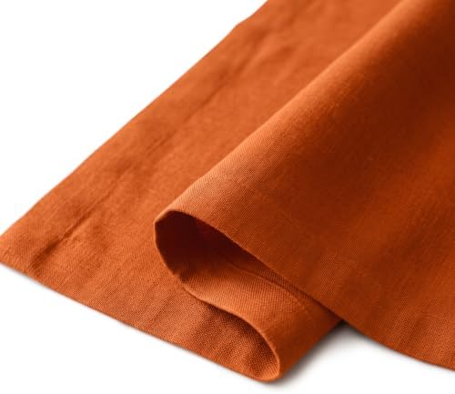 Solino Home 100% Pure Linen Table Runner Cinnamon Spice, Fete 14 x 90 in
