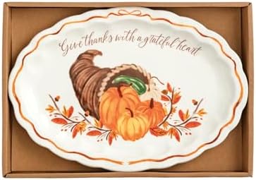 Mud Pie Thanksgiving Grateful Heart Sentiment Plate