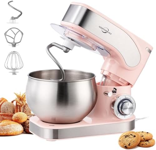 Electric Stand Mixer 5.3QT 6+P Tilt-Head Speed Pink