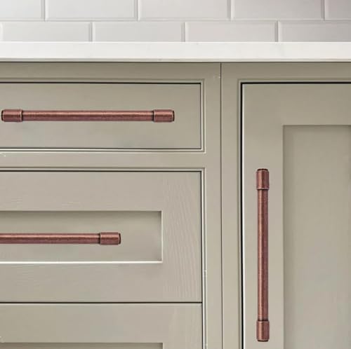 khtumeware 10 Pack 5 Inch(128mm) Antique Copper Cabinet pulls Kitchen Cabinet Handles Kitchen Cabinet Hardware for Cupboard Drawer Handles Dresser Pulls