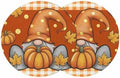 Fall Round Placemats Set of 2 Thanksgiving Pumpkin Gnome Place Mats Washable Woven Placemat Maple Leaf Orange Buffalo Plaid Circle Braided Table Mat for Kitchen Dining Holiday Party Fall Decor 15 Inch