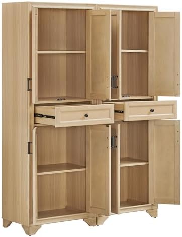 Crosley Furniture Tara 2-Piece Farmhouse Pantry Storage Cabinet Set